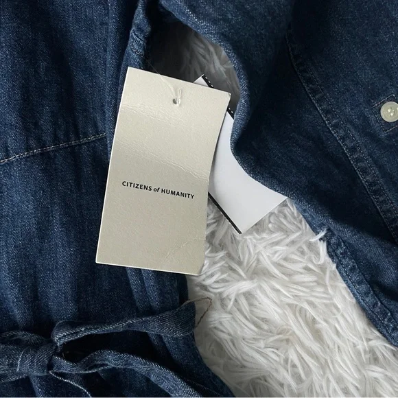 Citizens of Humanity Kayla Tie-Waist Denim Shirt Dress - Picture 9 of 14